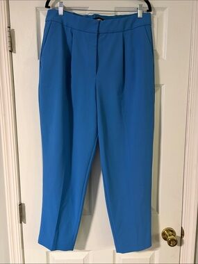 Express Bright Blue Cropped Dress Pants